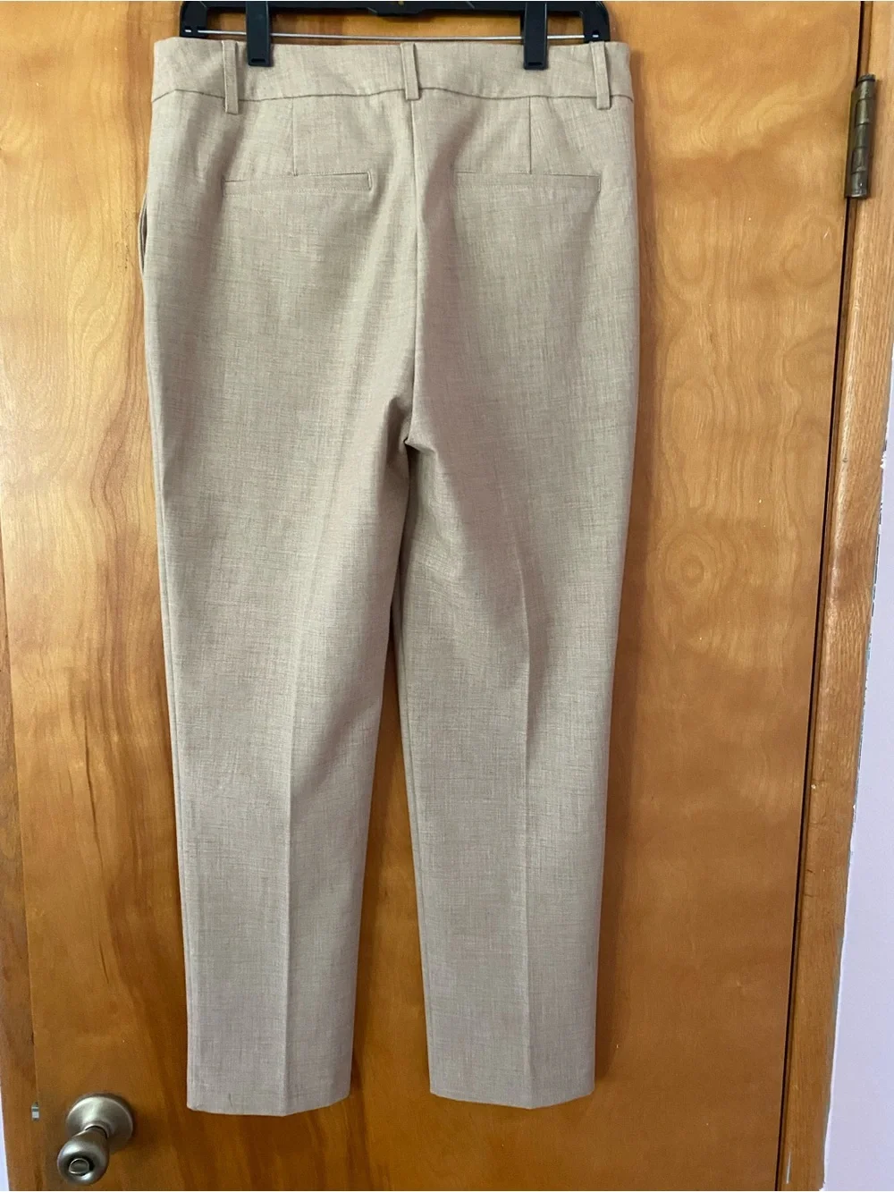 Rachel Zoe Tailored Straight-Leg Dress Trousers in Light Beige